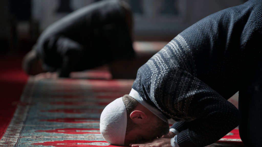 Muslim Offering Prayer in Ramadan